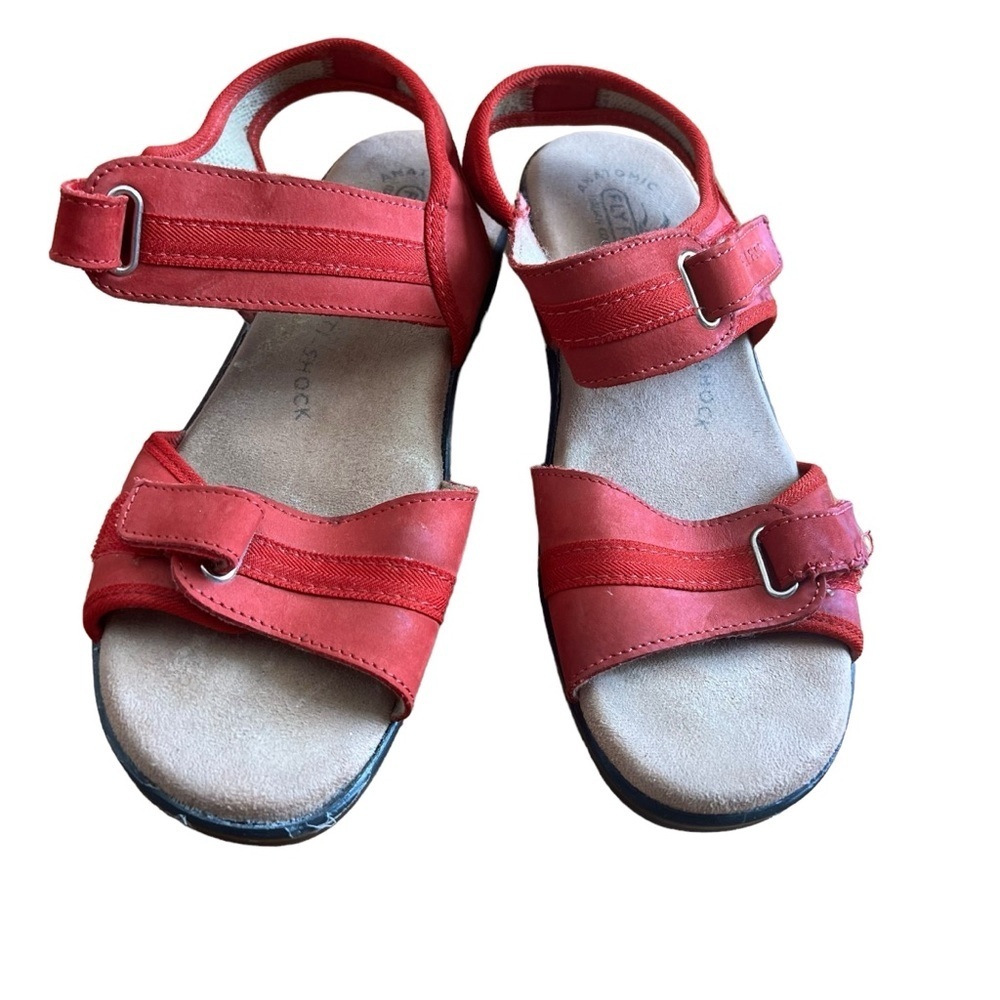 Fly Flot Women's‎ Comfort Sandals Open Toe Ankle Strap Italy Red Size 39 US 7.5